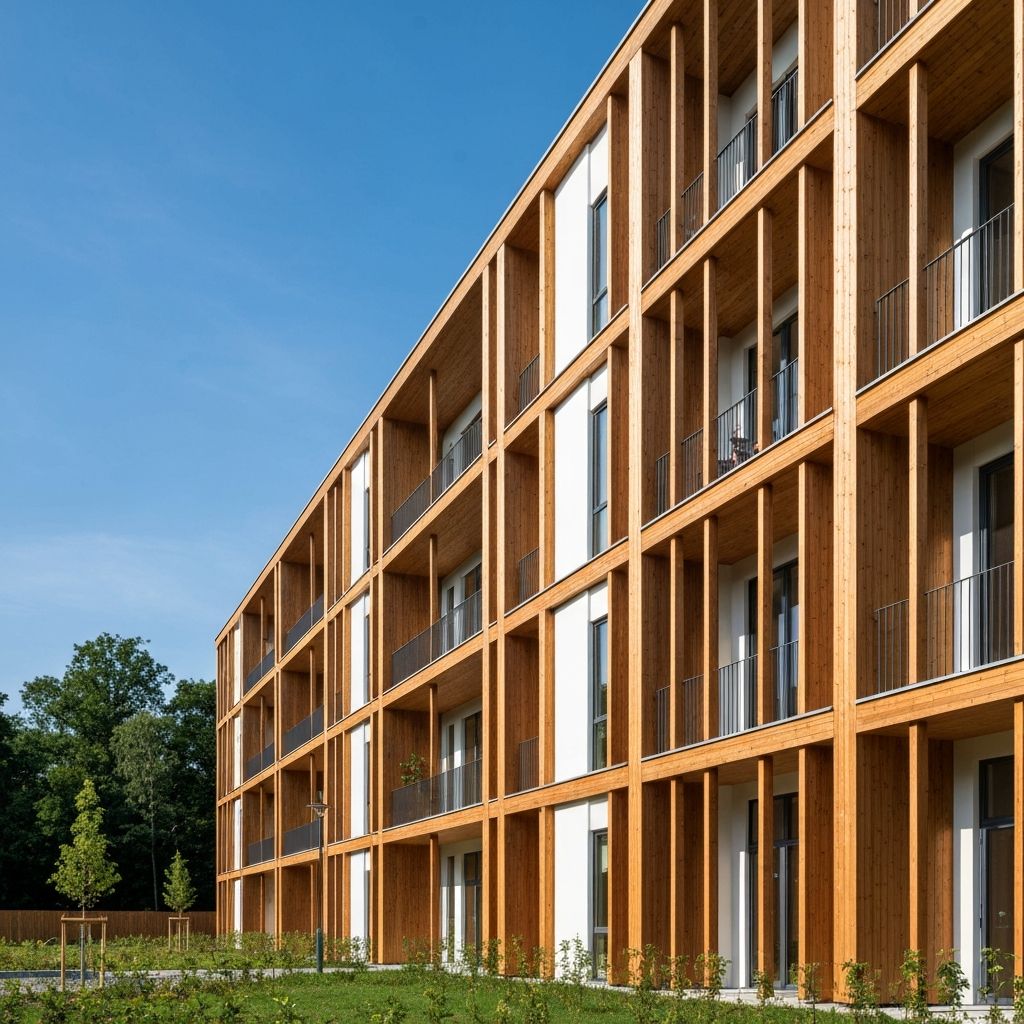Modern prefabricated timber building